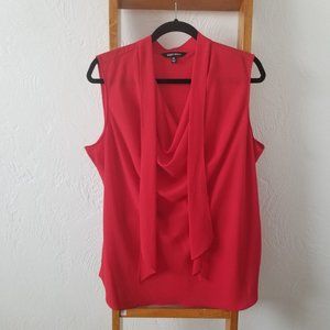 Red Tank with Ties and Drape Neck